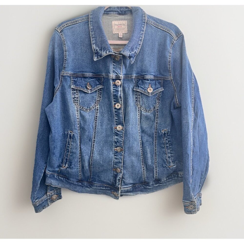 NWOT Torrid denim jean jacket Plus size 2X cotton - Picture 2 of 6